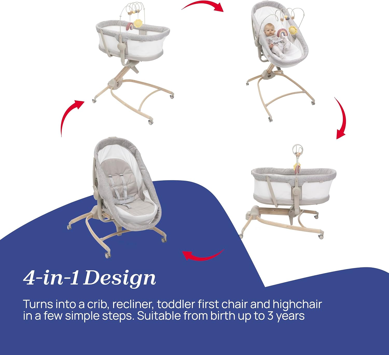 Thumbnail 2 de Chicco Baby Hug 4-in-1 Newborn Crib to Toddler Chair