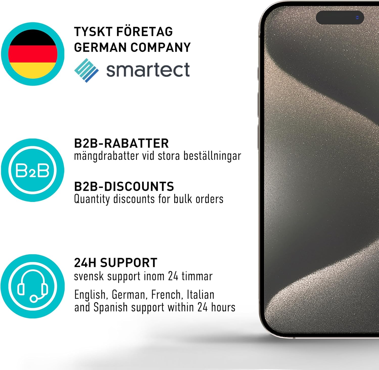 Thumbnail 6 de smartect skärmskydd i härdat glas för Samsung Galaxy Xcover 4/4s, 3-pack, 9H