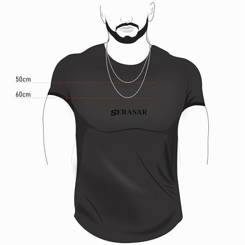 Detalle de SERASAR Collar Cruz para Hombres – Cadena de 50 cm en Acero Inoxidable 316L