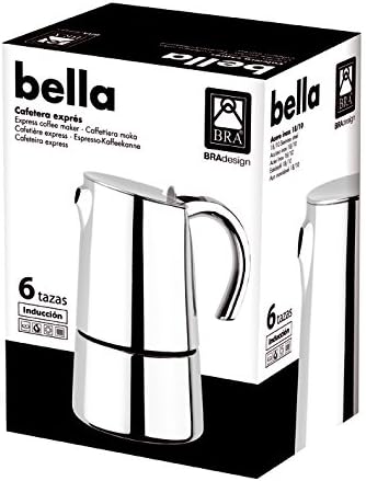 Thumbnail 2 de BRA Cafetera Italiana 170502 6 Tazas ☕ Elegante Acero Inoxidable