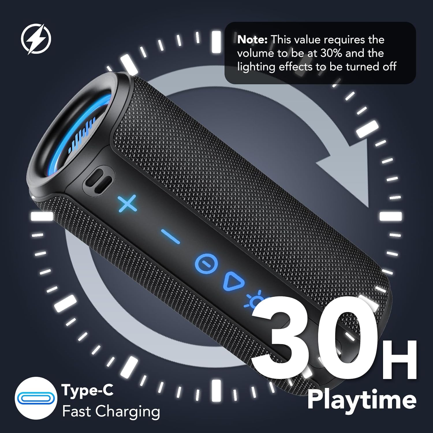 Thumbnail 4 de TIMU Bluetooth Speaker Portable Wireless with 360° Stereo, 30W, 30H Battery and IPX7 for Outdoors