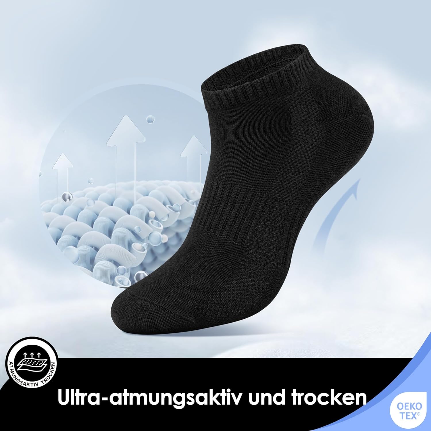 Thumbnail 2 de Falechay 10 Paar Sneaker Socken für Herren & Damen – kurze, atmungsaktive Baumwoll-Halbsocken (Unisex)