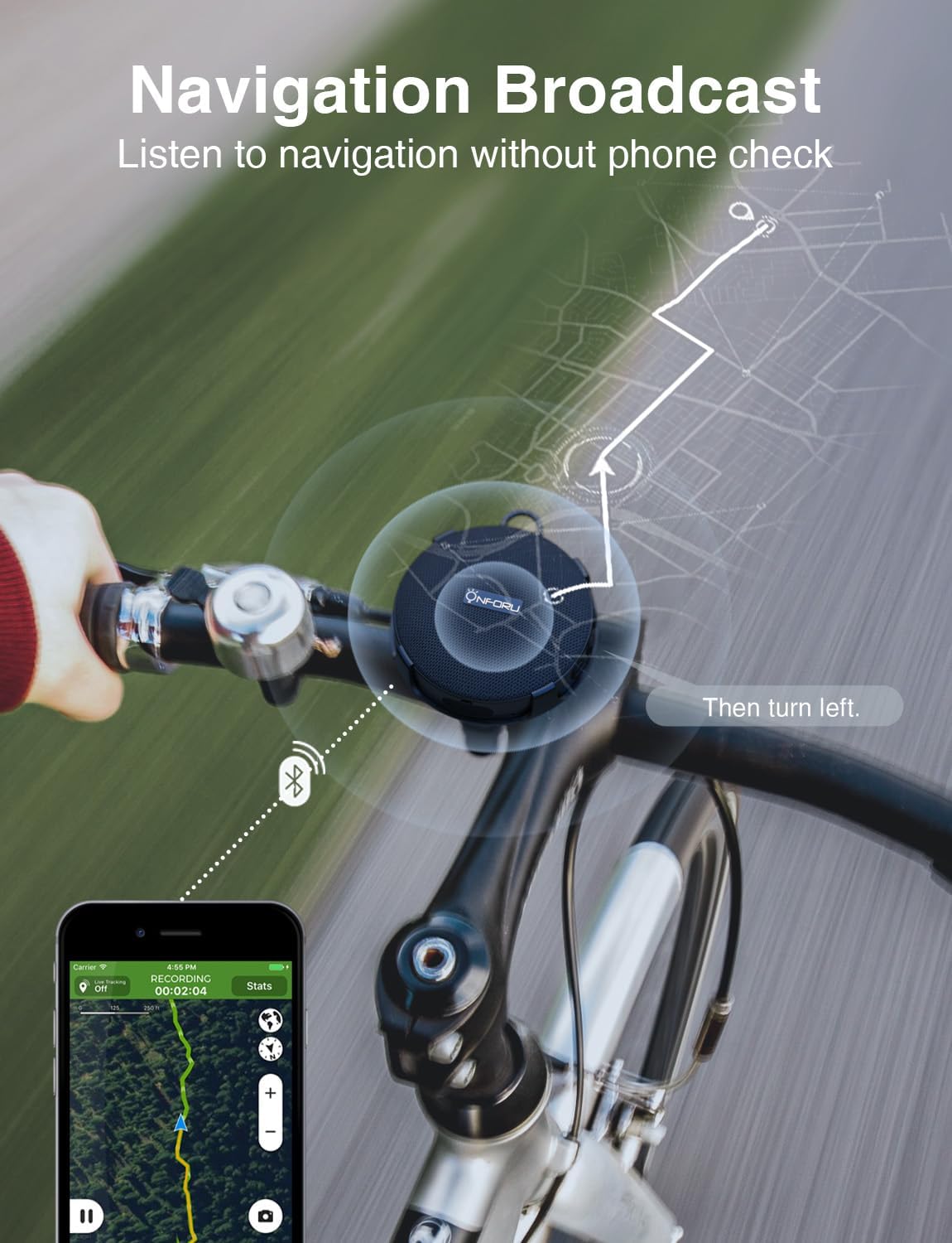 Detalle 2 de Onforu Bluetooth bike speaker IP65