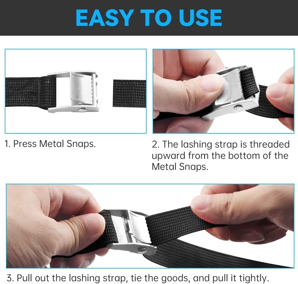 Thumbnail 2 de OneNine Lashing Straps 5m (Pack of 2) – 25mm x 5m Black with Clamping Lock