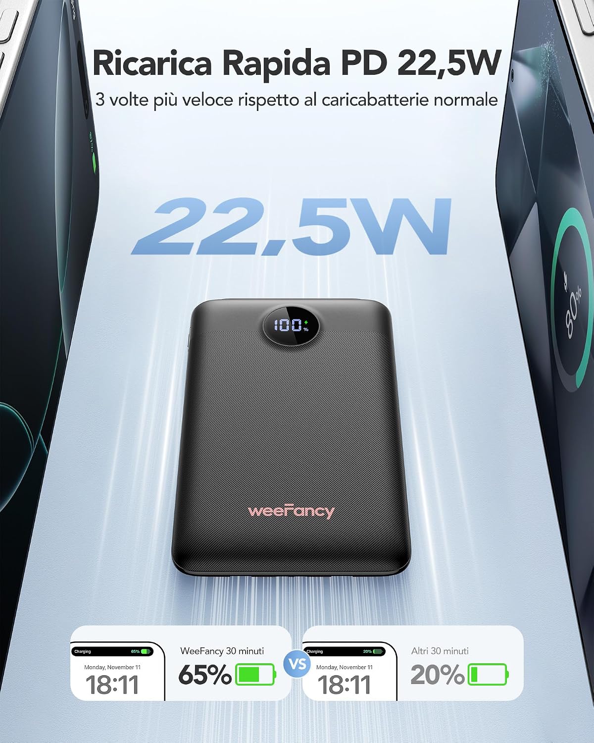 Detalle de WeeFancy Power Bank 10000 mAh 22,5 W