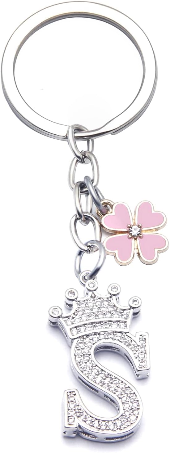 Thumbnail 6 de GuOYU Portachiavi con Lettera Iniziale in Argento – Regalo elegante per lui e per lei