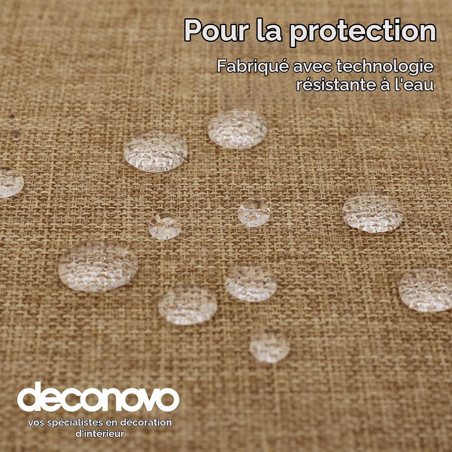 Detalle de Deconovo PCa-a165 tafelkleed 130 x 160 cm, okerbruin, linnenlook