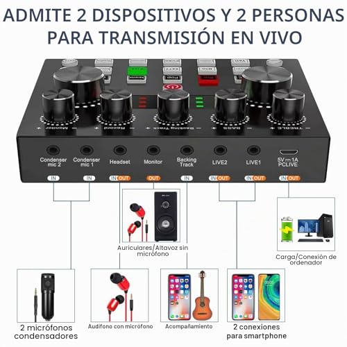 Thumbnail 6 de ALPOWL Paquete de Equipo de Podcast para 2: set con BM-800, filtros, cápsula cardioide y accesorios para podcasts, streaming y canto