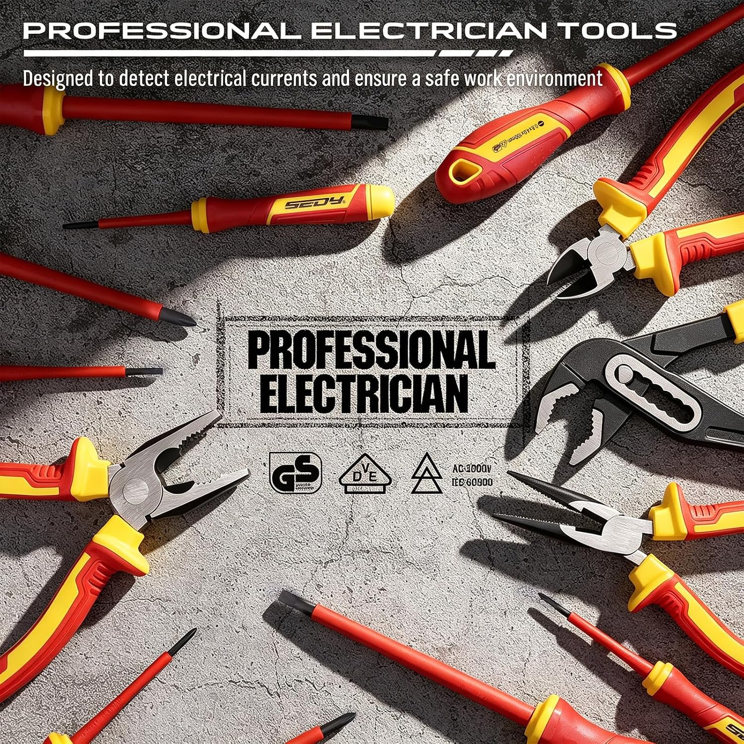 Detalle 2 de SEDY 87069 18-Piece Insulated Electrician Tool Set, VDE/GS, 1000V