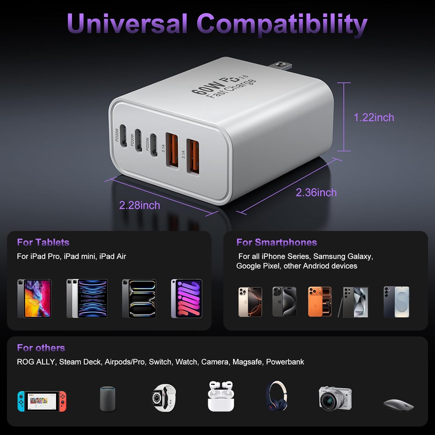Thumbnail 5 de 60W USB C Fast Charger 2-Pack
