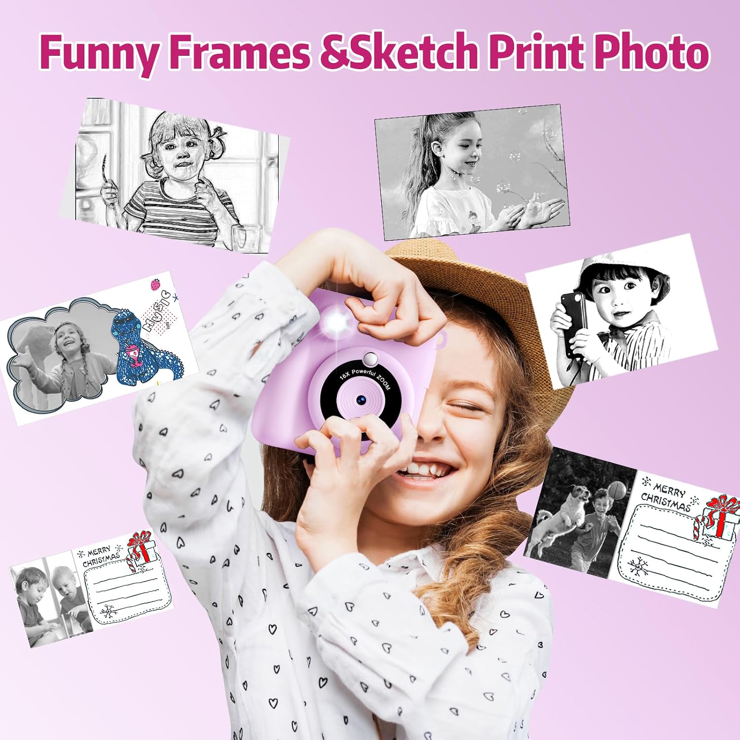 Thumbnail 3 de Kids Instant Camera 1080P with 32GB SD card