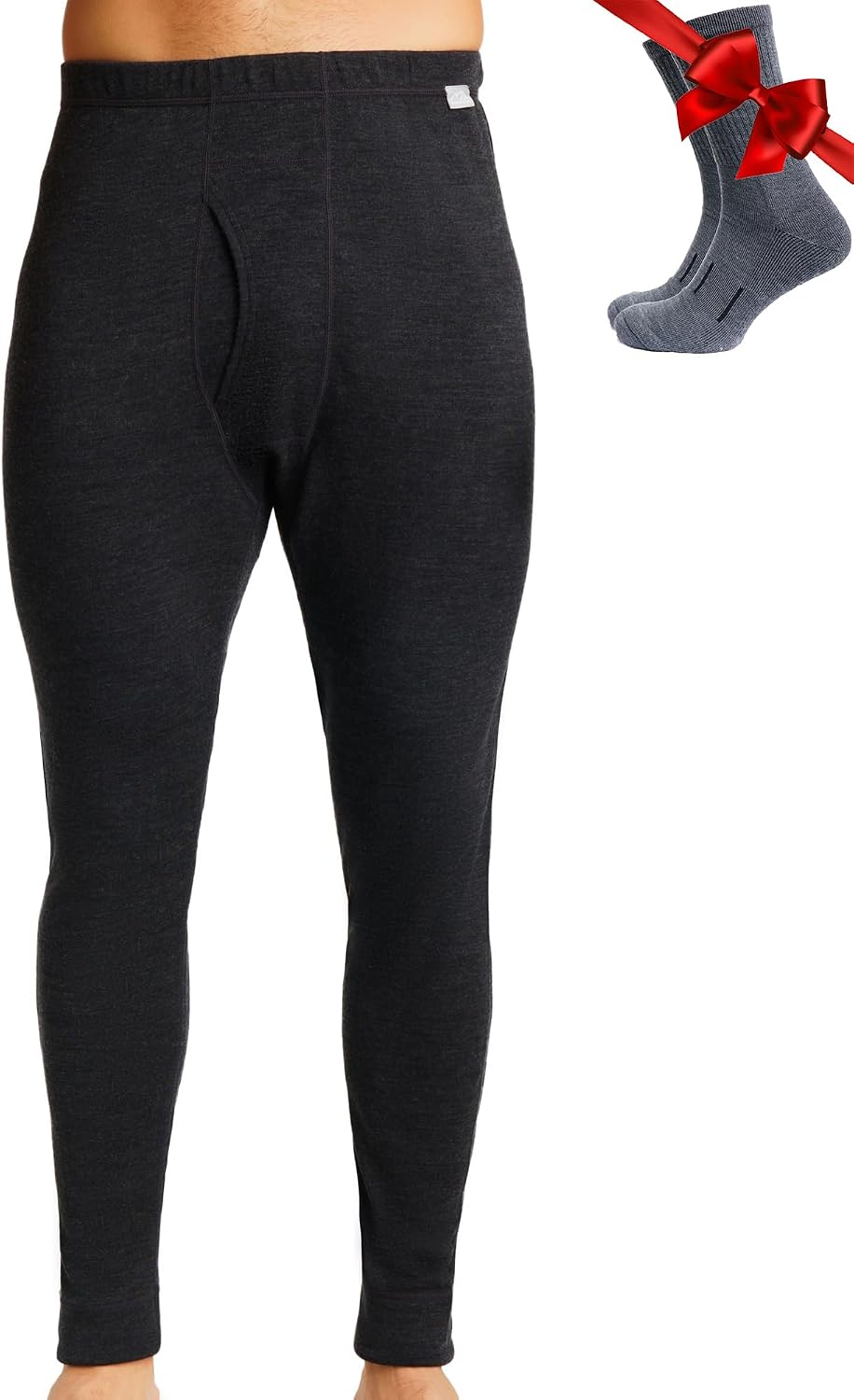 Detalle de Merino.tech 165 Men's Merino Wool Base Layer Pants, Midweight 250 g/m²