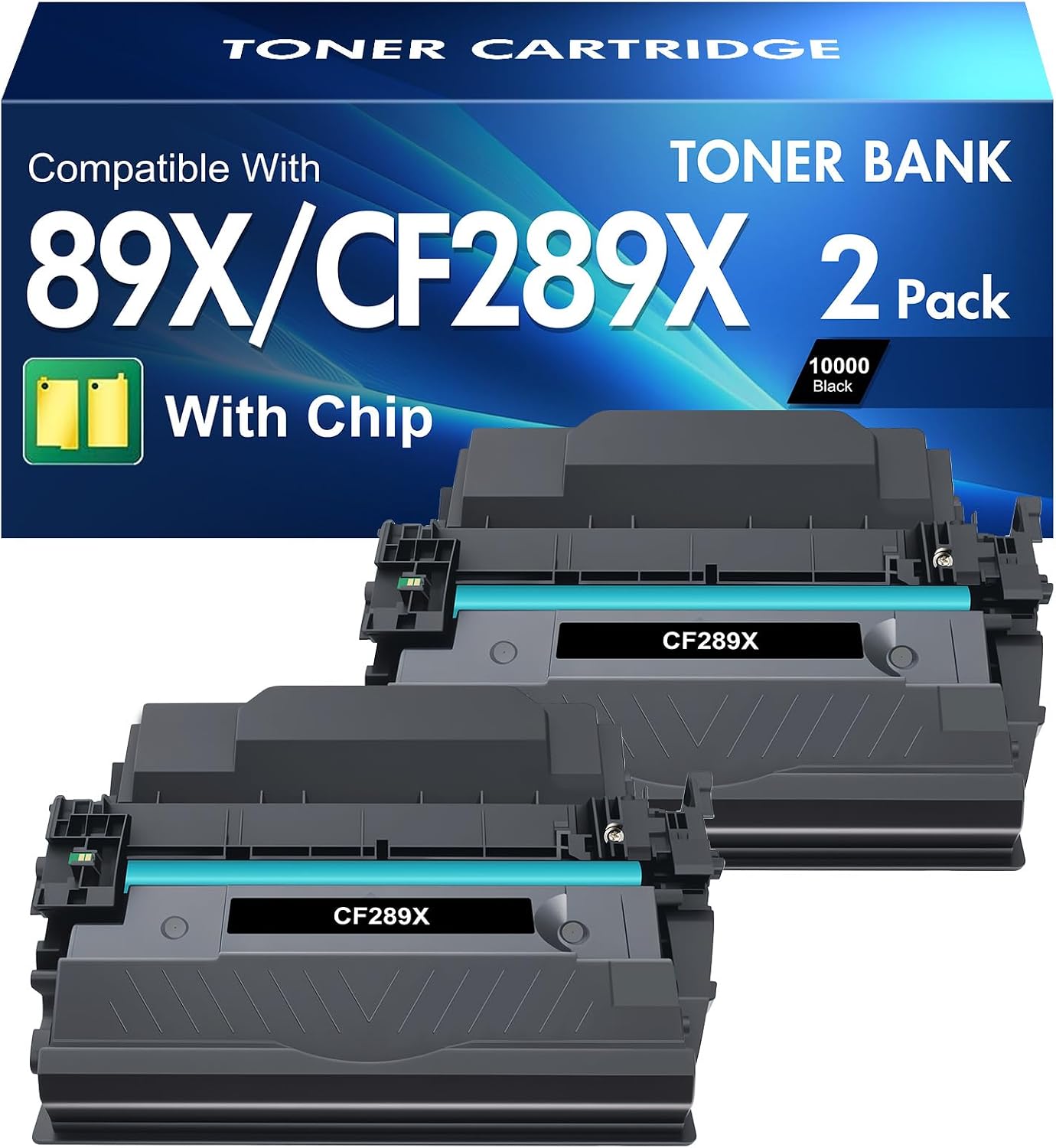 Detalle de Toner Bank CF289X 89X Black Toner Cartridge 2-Pack for HP LaserJet