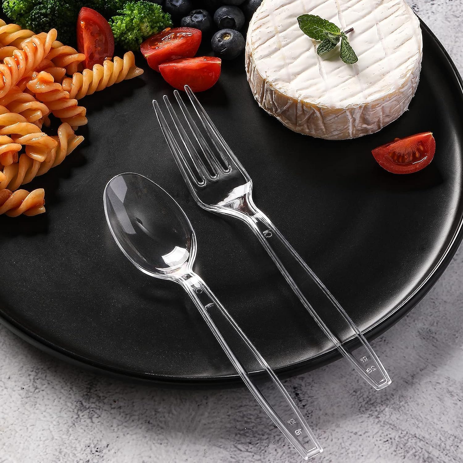 Thumbnail 6 de Clear Plastic Forks and Spoons Set 400 pcs 🍴