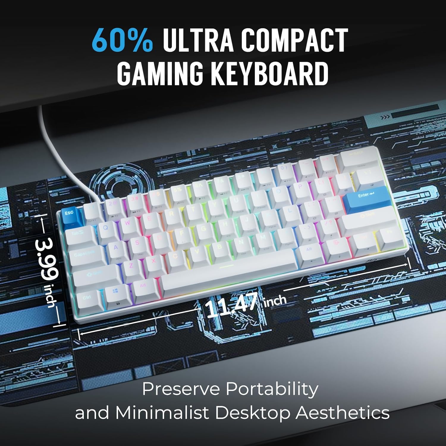 Thumbnail 4 de RK ROYAL KLUDGE C61 HE 60% Gaming Keyboard with Hall-Effect Magnetic Switch