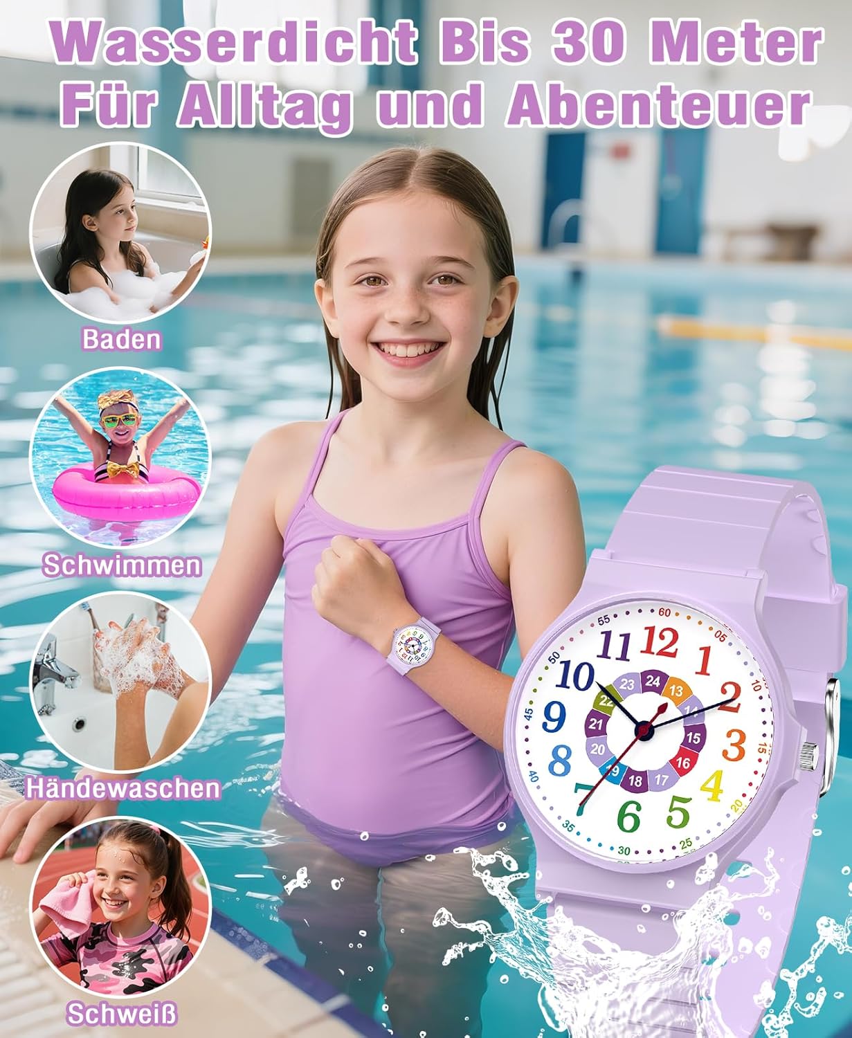 Thumbnail 1 de SOCICO Kinder Analoguhr – Camouflage, 30 m Wasserdicht, 5–15 Jahre, einfach abzulesen