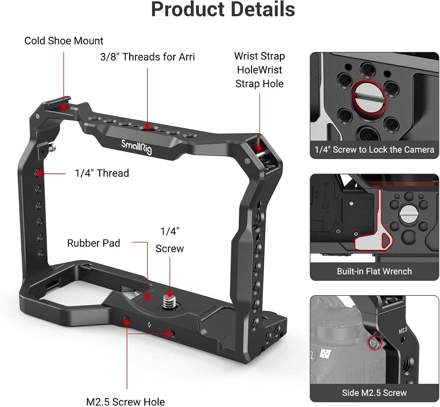 Detalle 2 de SMALLRIG A7III/A7RIII/A9 gabbia leggera A-2918 per Sony