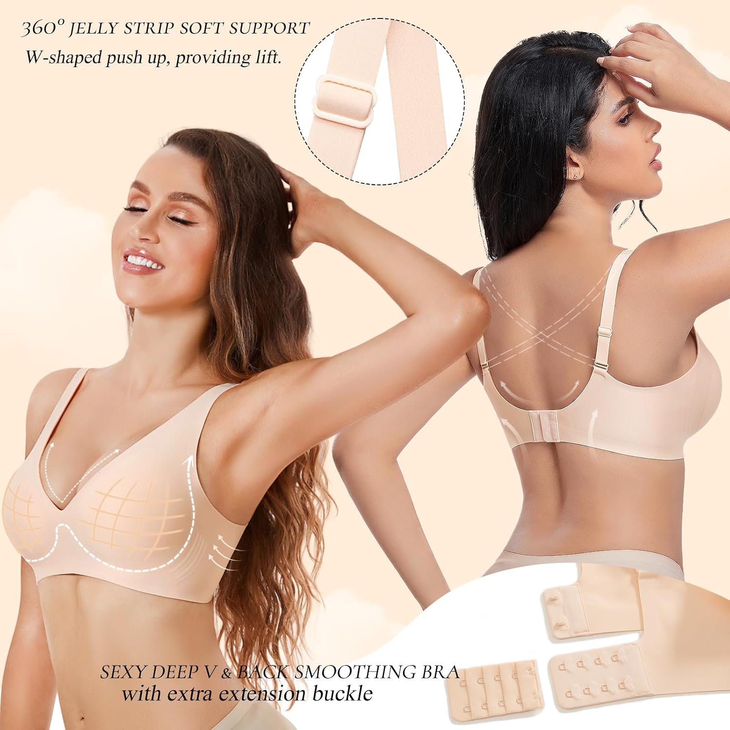 Detalle 2 de JOYTREE Damen BH mit tiefem V-Ausschnitt