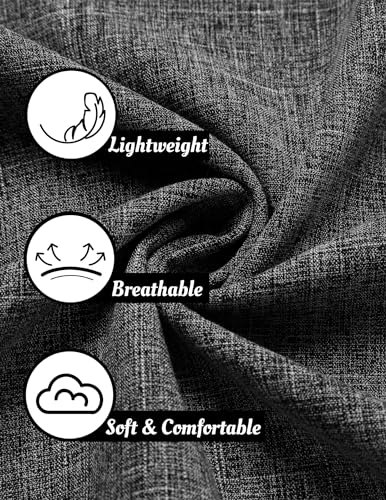 Thumbnail 4 de COOFANDY Camisa de Lino para Hombre de Manga Corta – Gris Oscuro, estilo playa
