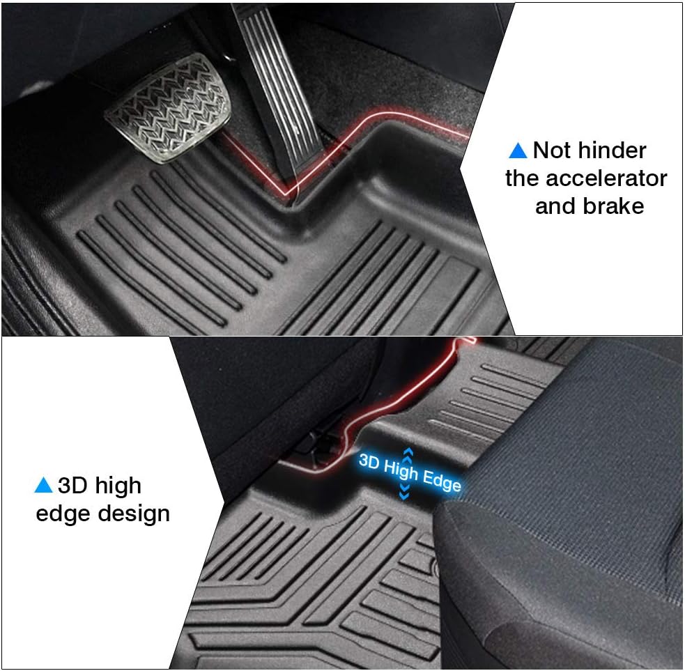 Thumbnail 5 de Powerty All Weather Floor Mats for 2019-2025 Toyota RAV4 (3D TPO) - Heavy-Duty, All-Weather Floor Liners