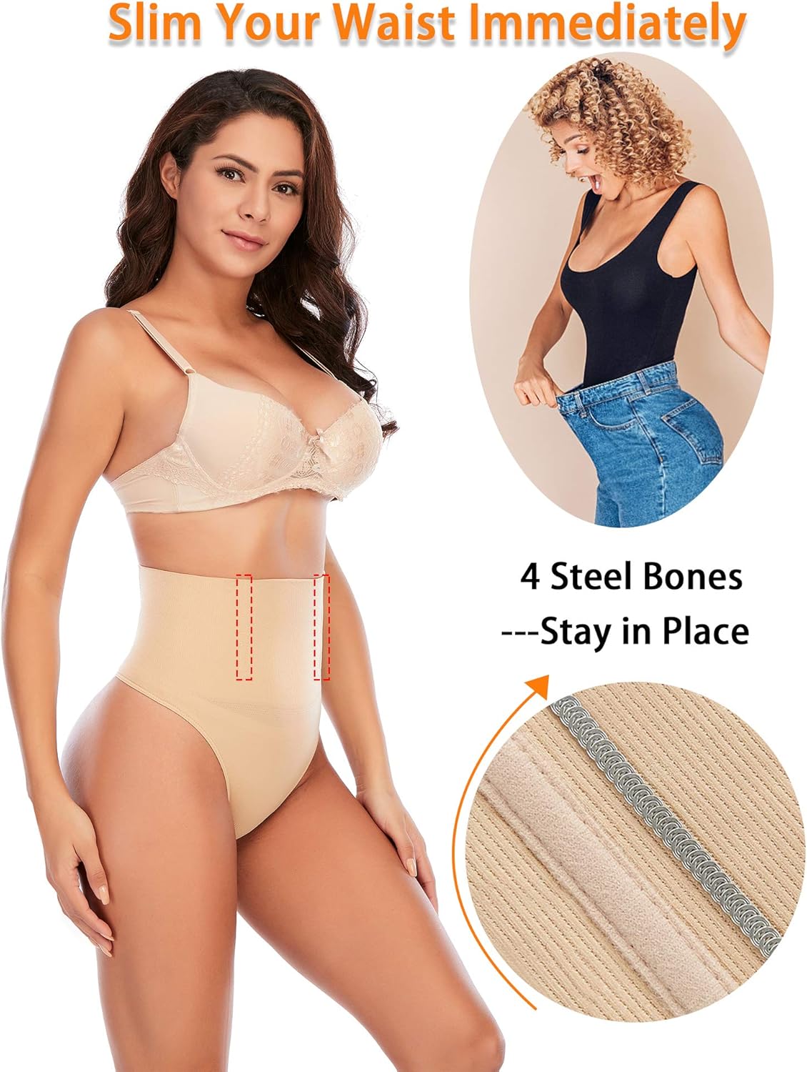 Thumbnail 2 de Werena Tummy Control Thong Shapewear for Women — Seamless Light-Compression Body Shaper