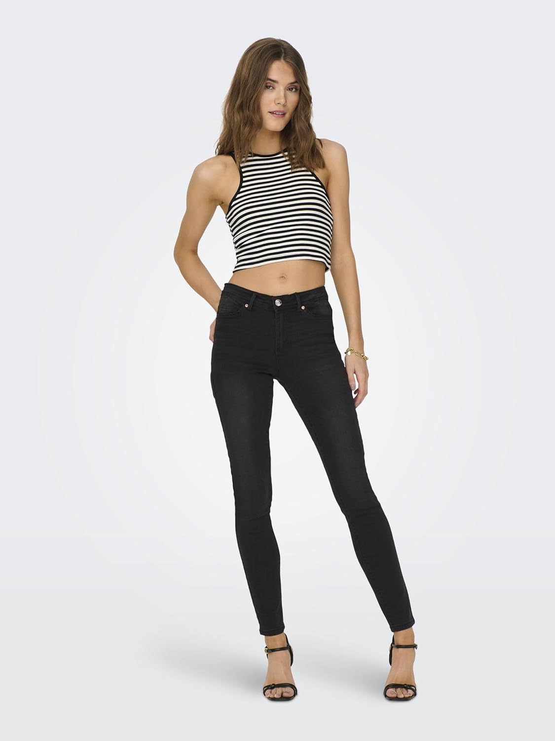 Detalle de ONLY Female Skinny Jeans ONLWAUW Mittlere Taille – Skinny Fit