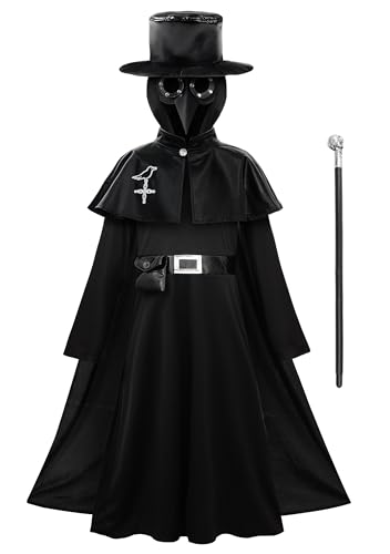 Thumbnail 1 de ReliBeauty costume da medico della peste per bambino, taglia 140 con maschera