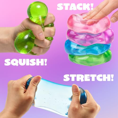 Detalle de JOYIN 4 Pack Clear Stress Cube: 2'' High Density Slow-Rising Sensory Squishy Toys