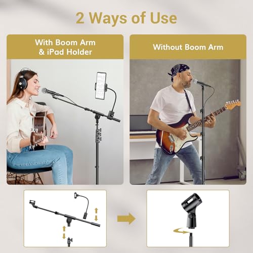 Thumbnail 6 de TONOR T35 Microphone Stand with Tablet Holder: Heavy-Duty Tripod Floor Stand
