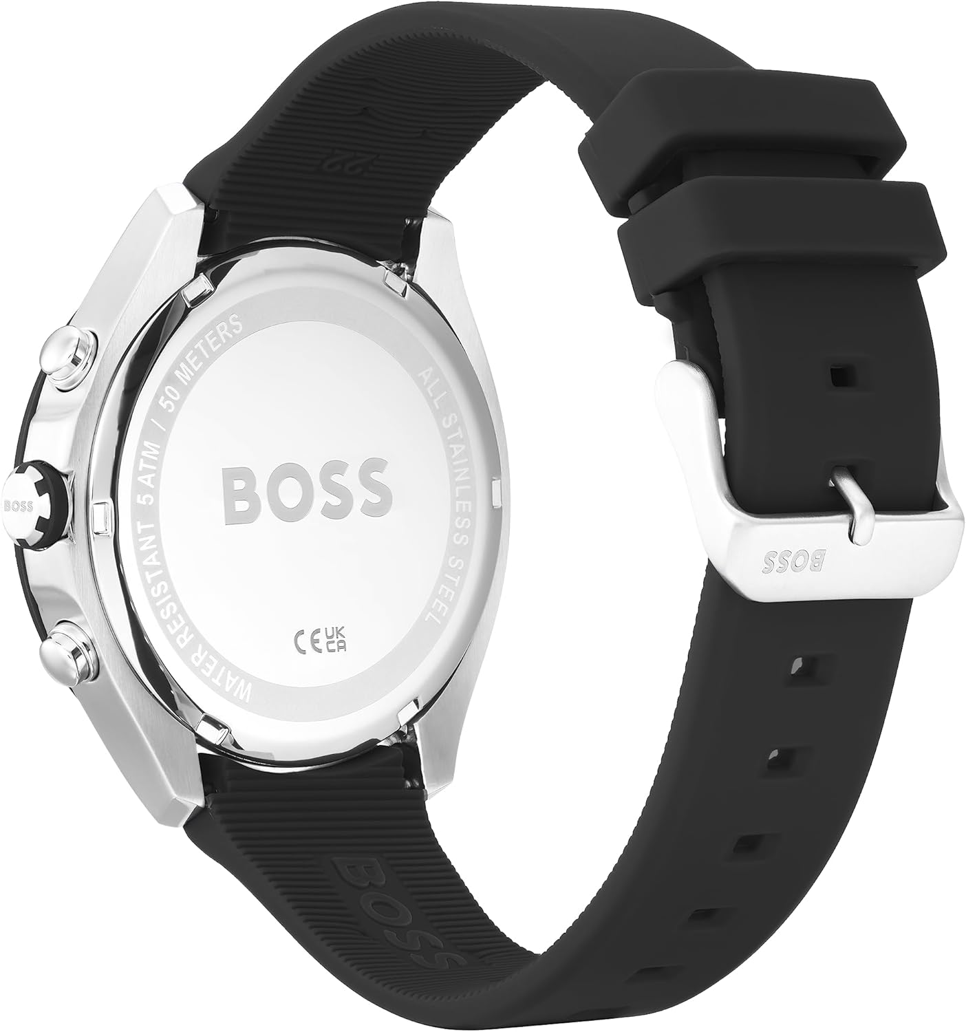 Detalle de BOSS Herren Chronograph 44 mm Quarz Uhr Velocity Kollektion mit Silikonarmband