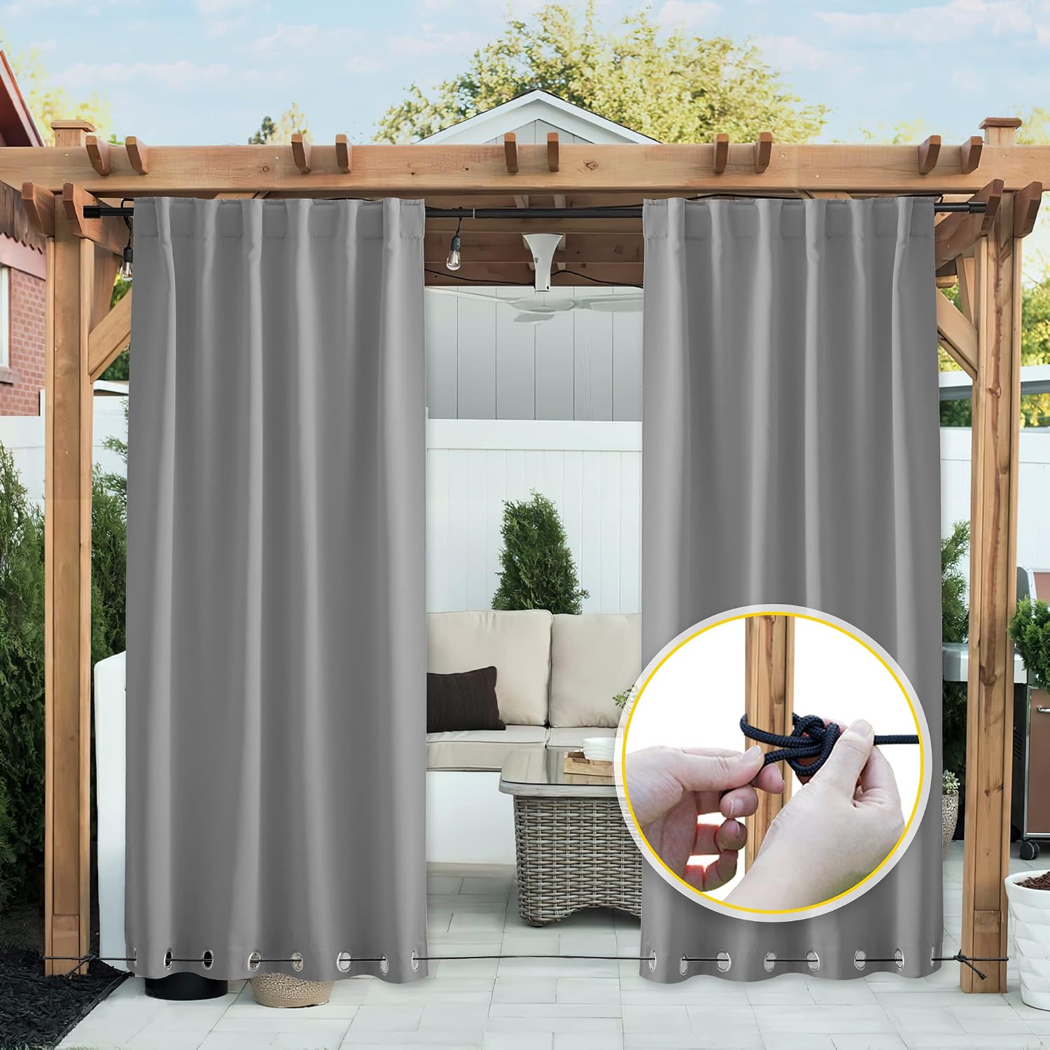 Detalle 2 de NICETOWN 2 Panels Weighted Blackout Curtain 52x95