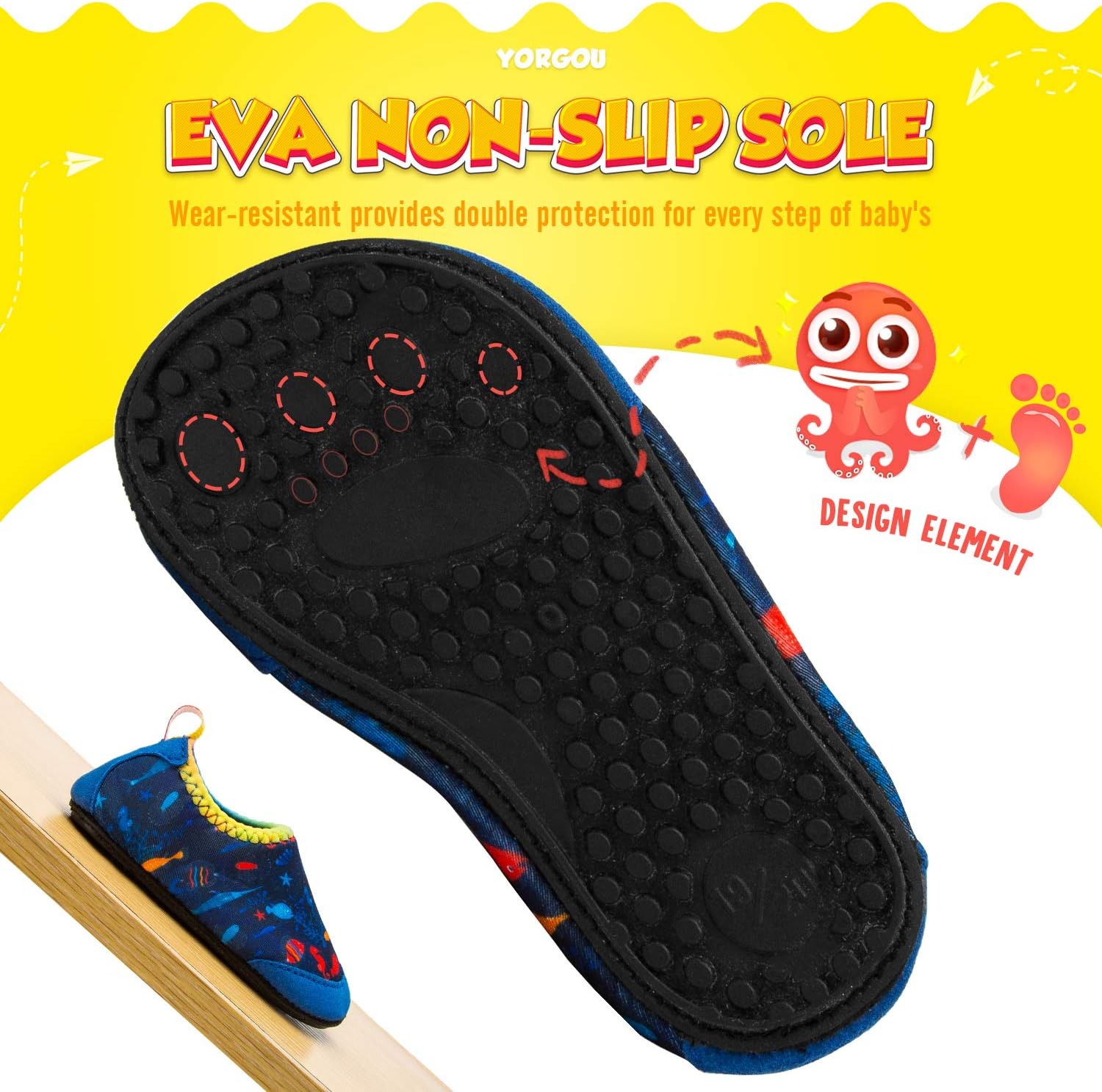 Thumbnail 4 de Yorgou toddler water shoes for baby boys and girls – barefoot aqua socks style with non-slip sole