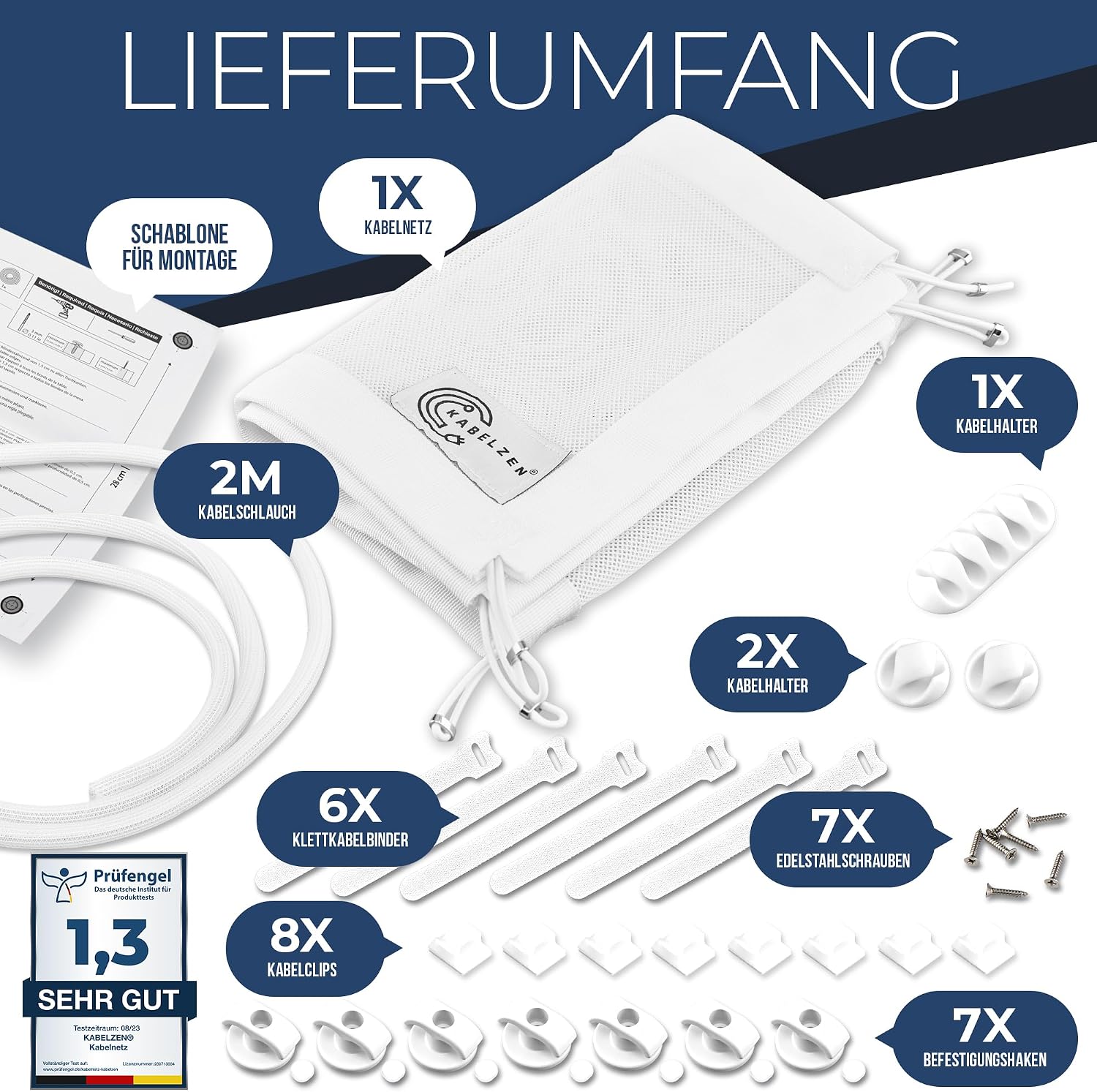 Detalle de Kabelnetz Schreibtisch für Kabelmanagement – flexibler Kabelkanal, 66 × 24 cm, inkl. Tubo-Set