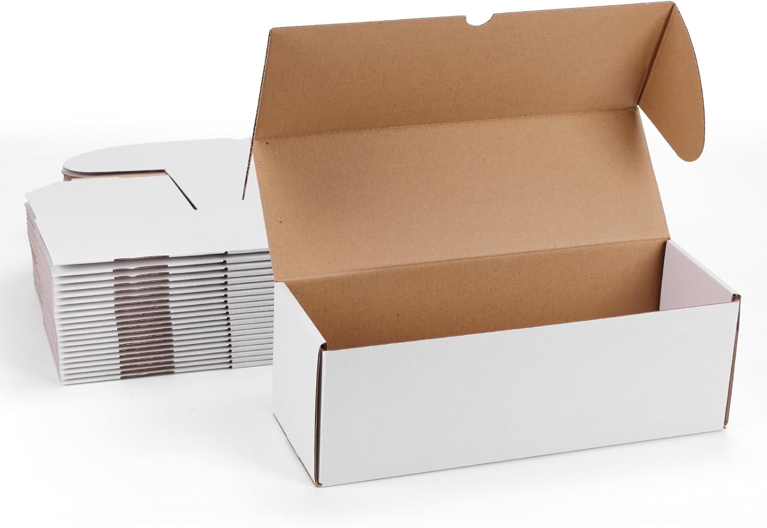 Detalle de ZBEIVAN 12 x 4 x 4-Inch White Corrugated Shipping Boxes, 25-Pack