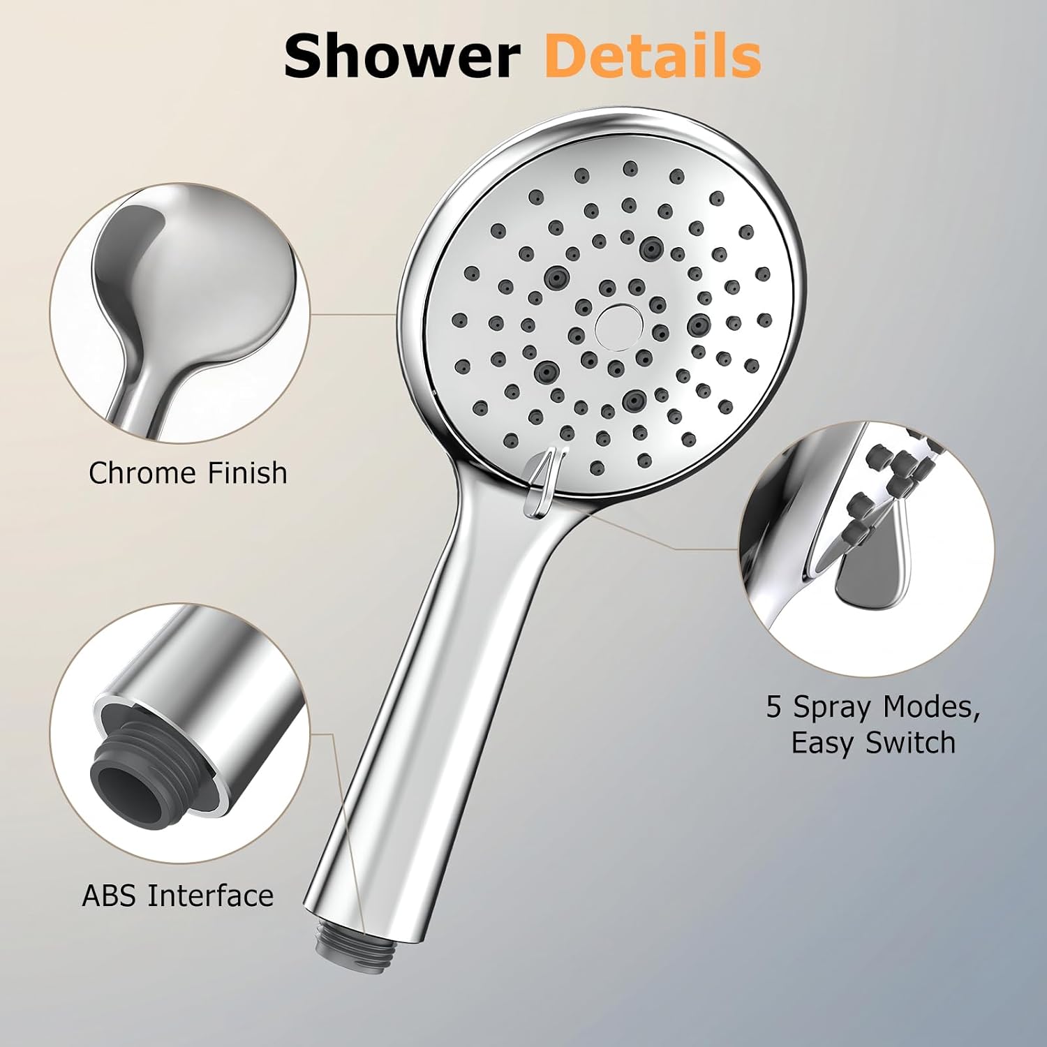 Detalle de FEELSO Handheld Showerhead, 5-Mode