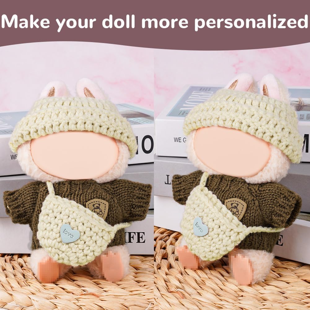 Detalle de Vicloon V-ZSMYMZ-FBA Doll Clothes Set, 17 cm Brown Sweater Outfit