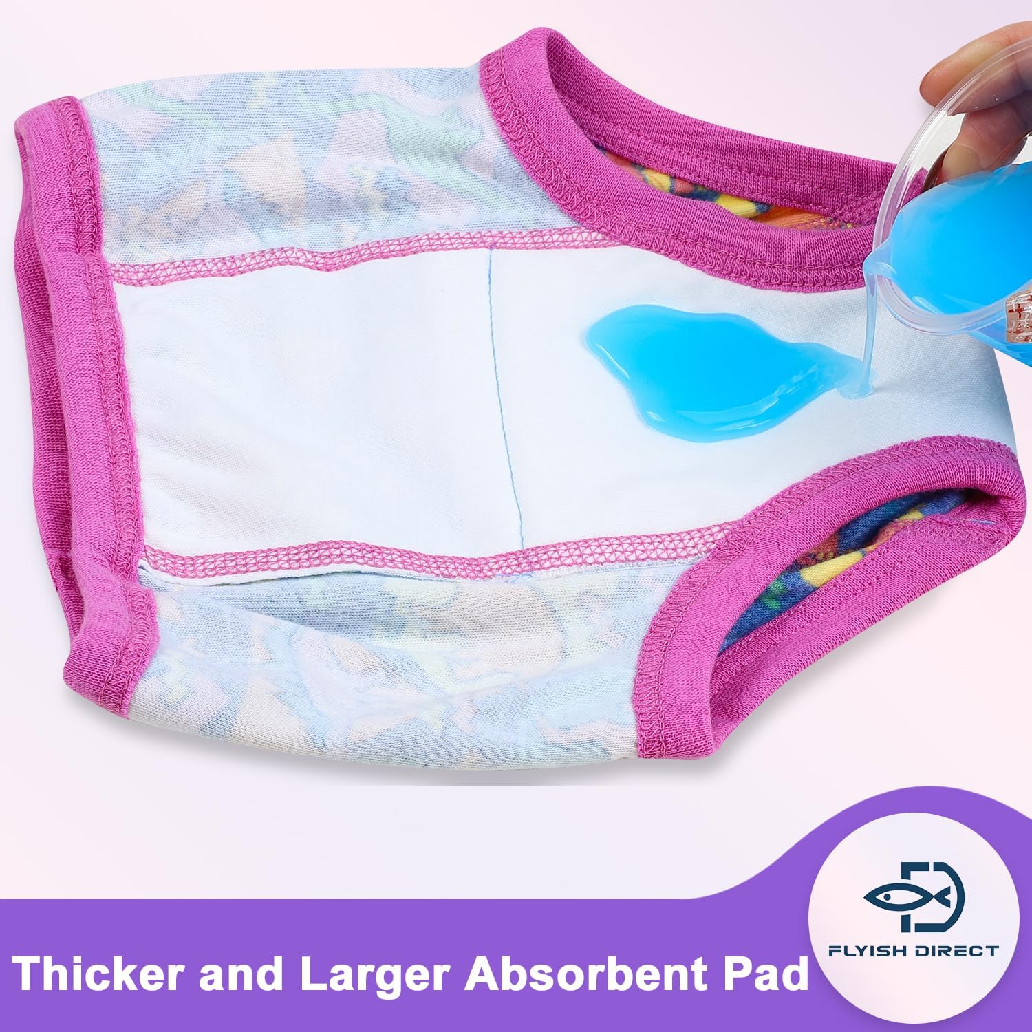 Thumbnail 1 de FLYISH DIRECT Potty Training Pants, 100% Cotton, Pink Animals (6 Pack)