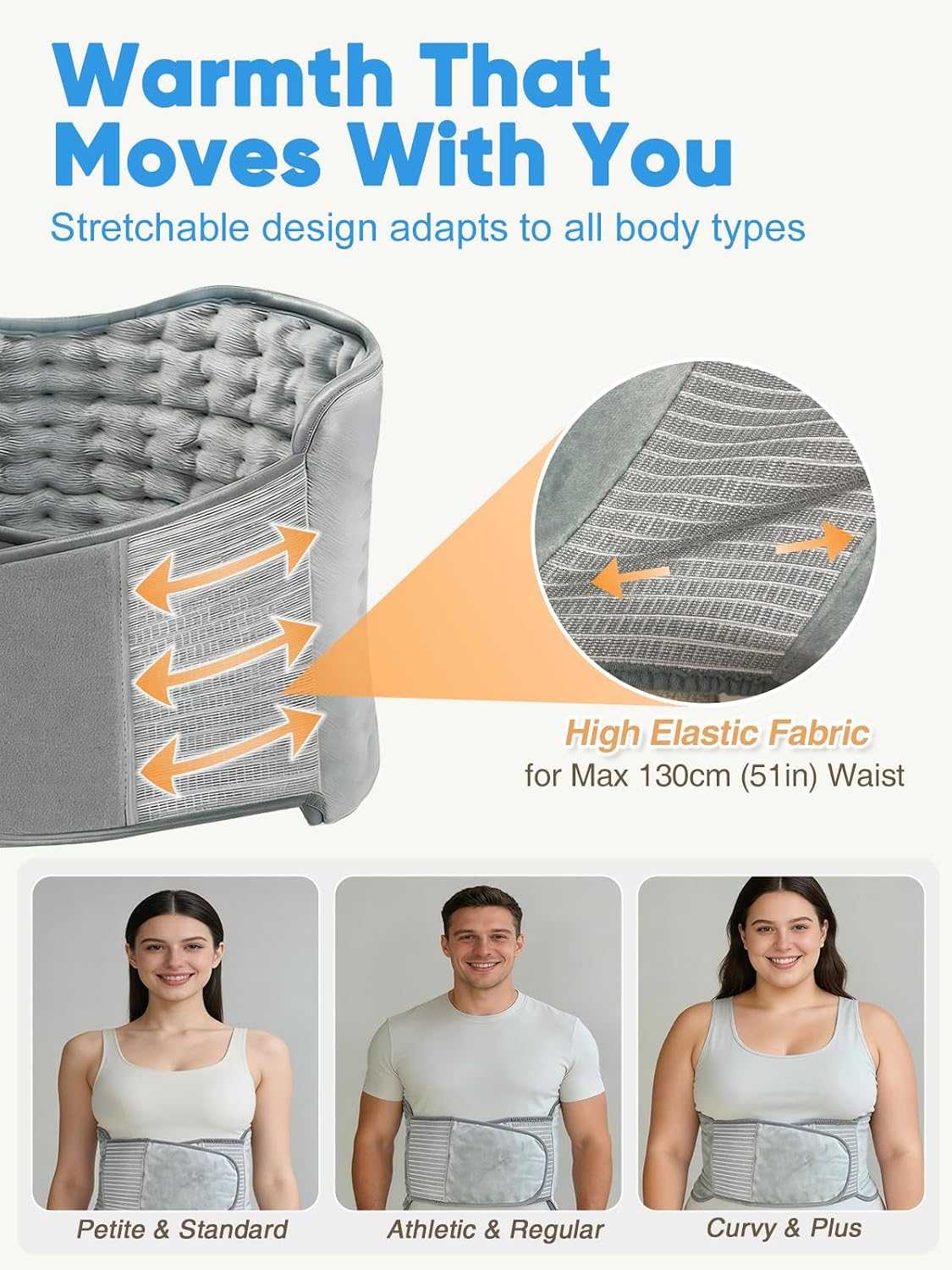 Detalle de misognare Upgraded Electric Heating Pad with Adjustable Waist Belt, 6 Temperatures & 4 Timers