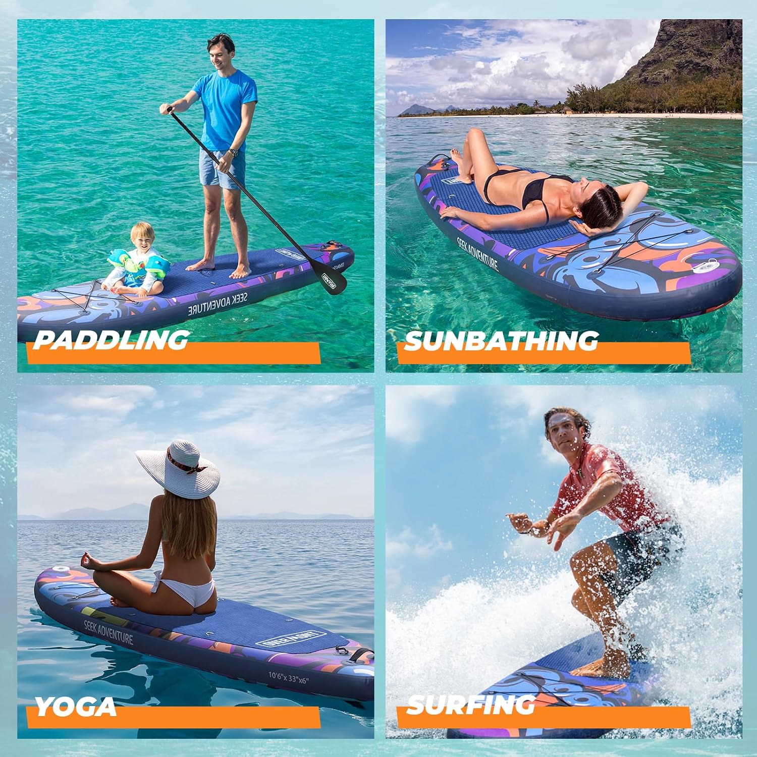 Thumbnail 6 de Overmont Tavola SUP Gonfiabile 323×84×15 cm: kit completo per adulti, stabile e facile da trasportare