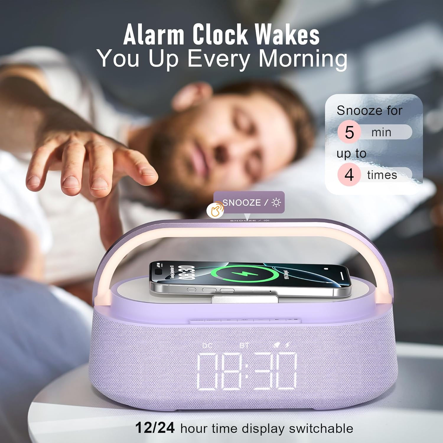 Thumbnail 2 de FREEFISH Bluetooth Speaker with Wireless Charger and FM Radio – alarm clock with 15W wireless charging