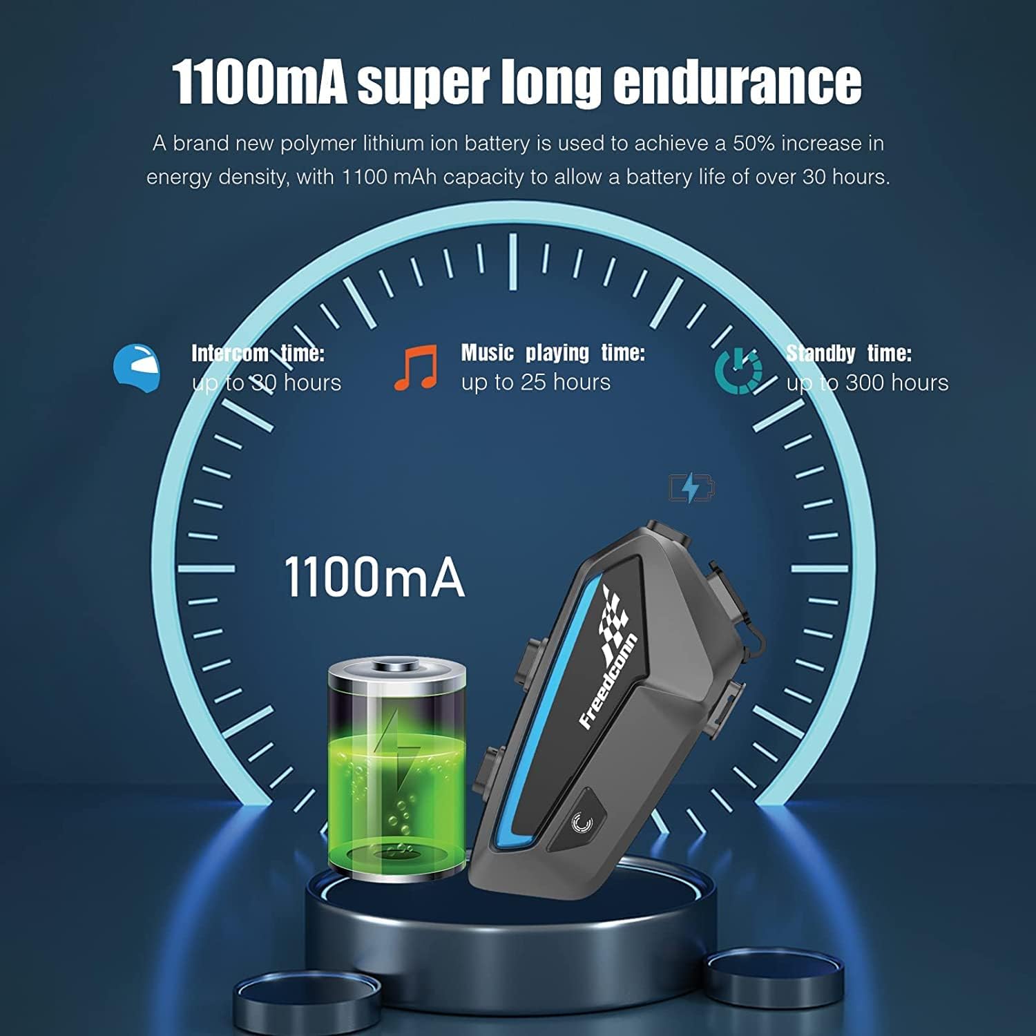 Thumbnail 5 de FreedConn FX Motorcycle Bluetooth Headset with Music Sharing (2pcs) – 10‑Way Intercom, 1500m, IP67, Ultra‑Thin Body