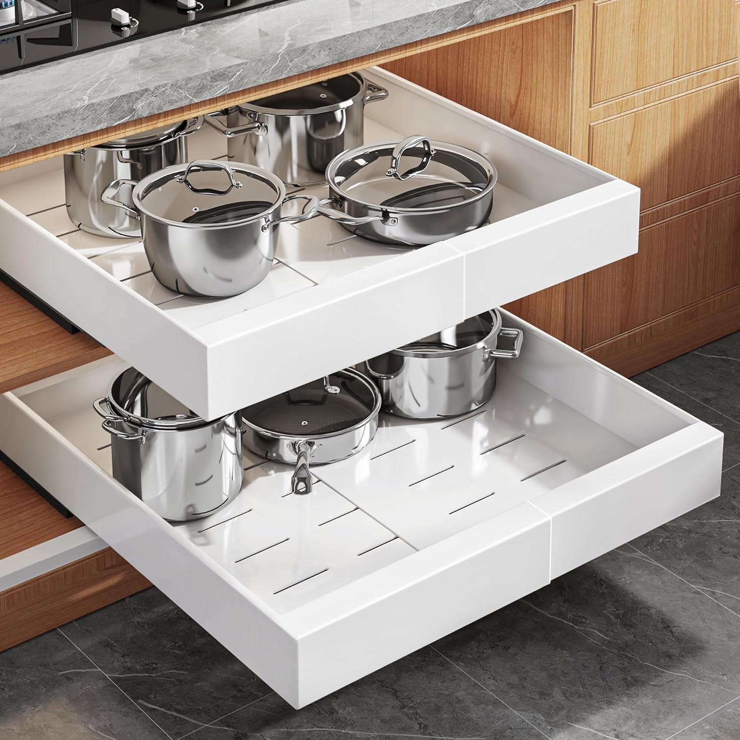 Detalle de Seinloes 2Pack Pull Out Cabinet Organizer 21"