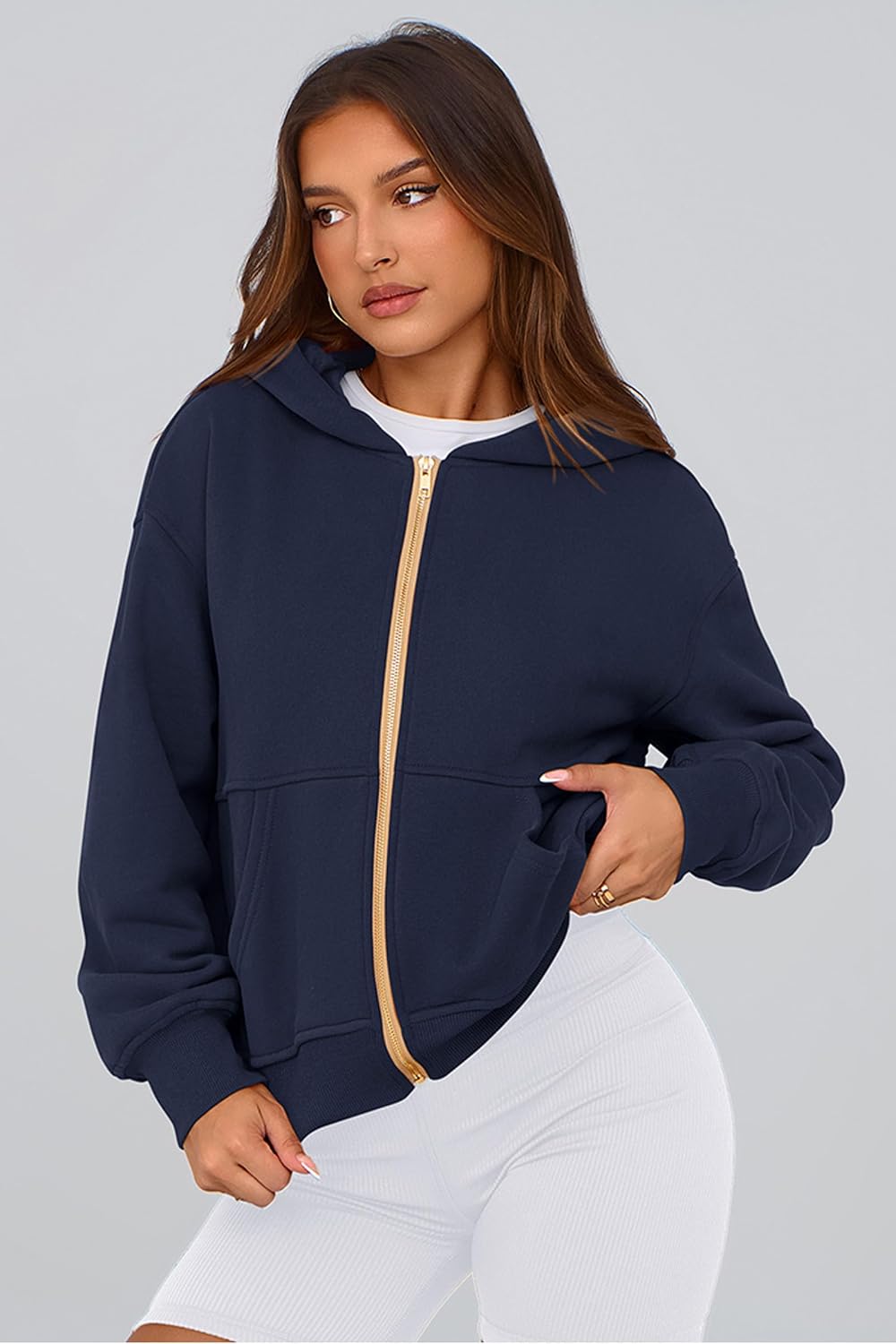 Thumbnail 6 de PRETTYGARDEN Zip Up Hoodie for Women