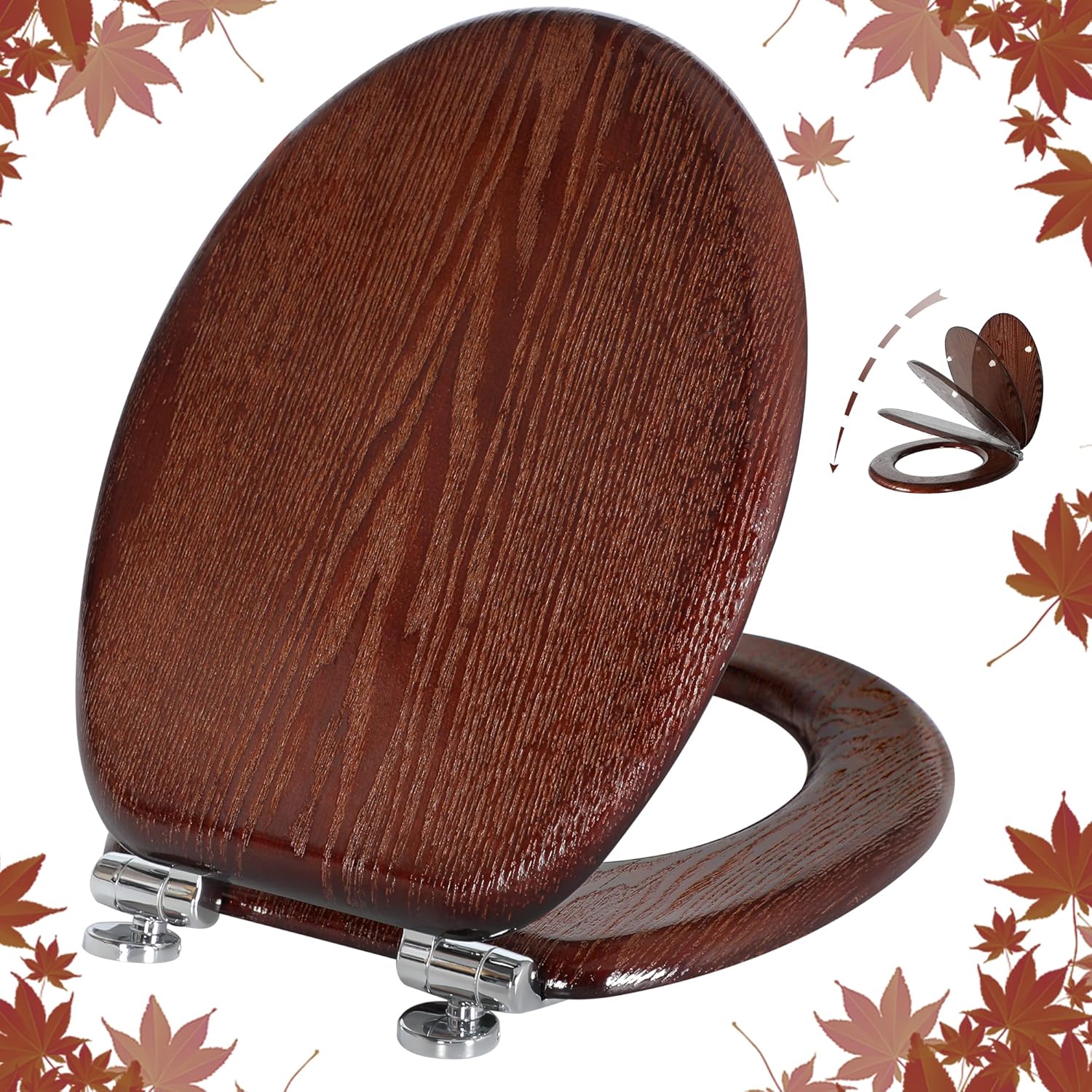 Detalle de Angel Shield Natural Wooden Toilet Seat 45x37cm
