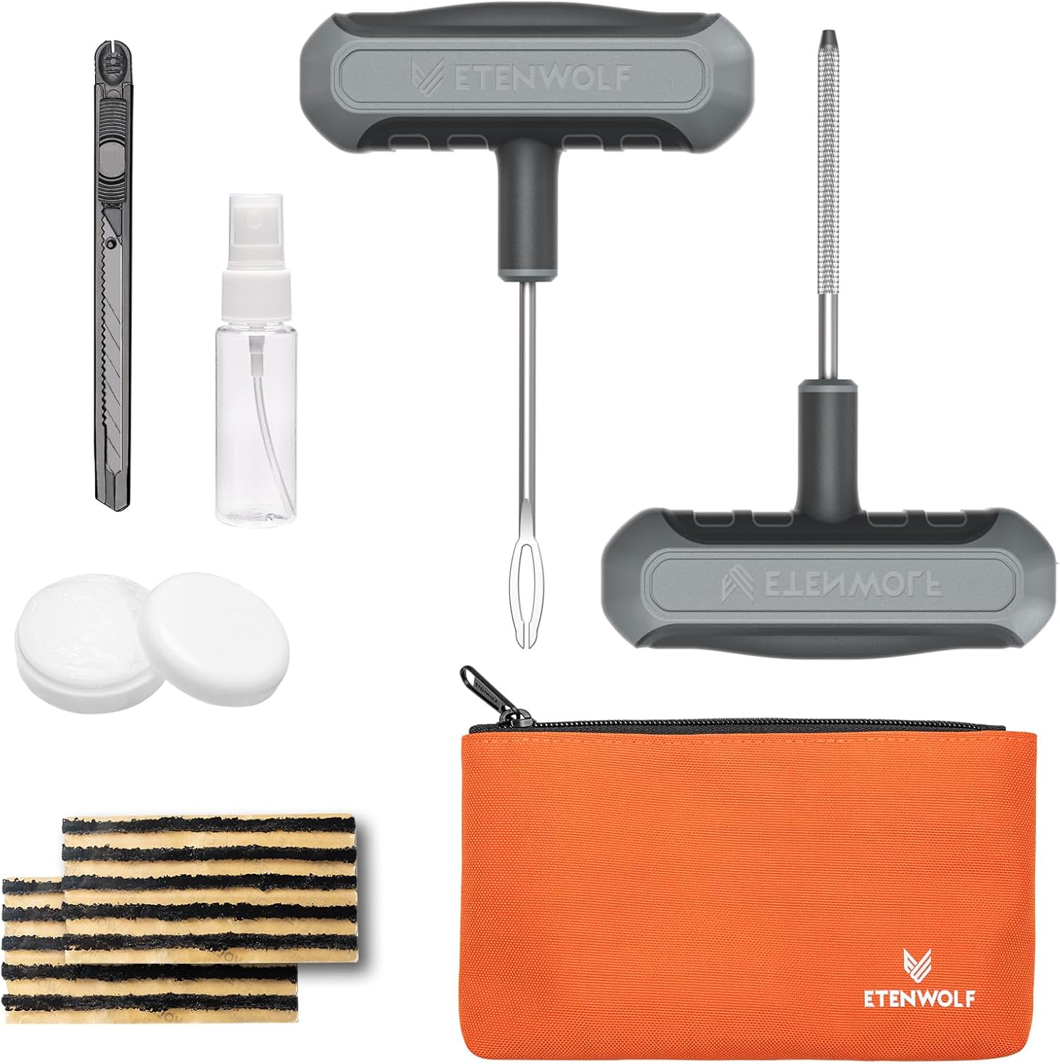 Detalle de ETENWOLF Kit de Réparation Pneu Crevaison 16 Pièces – Robuste et Ergonomique