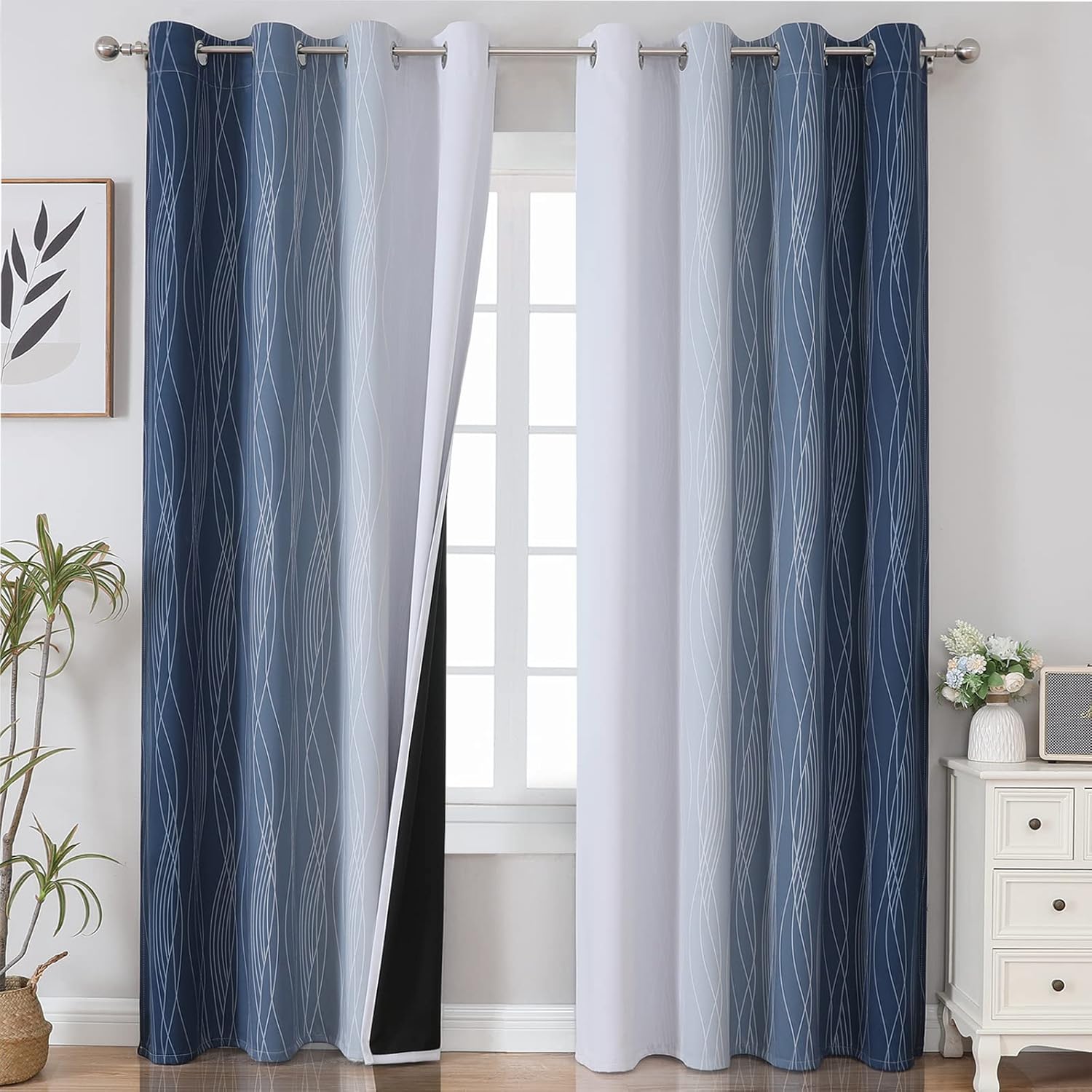 Detalle de Estelar Textiler Ombre Blackout Curtains 84in