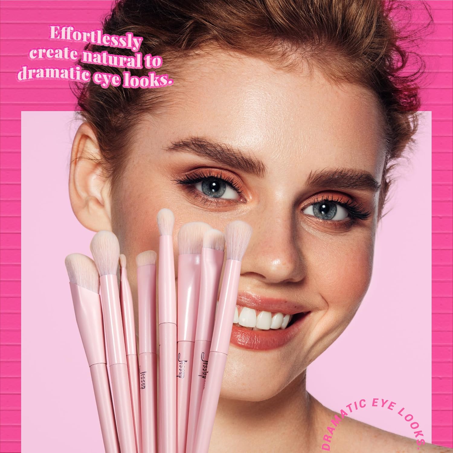 Detalle de Jessup Coffret Cadeau Pinceaux Maquillage Roses – Ensemble 14 pièces pour un look professionnel