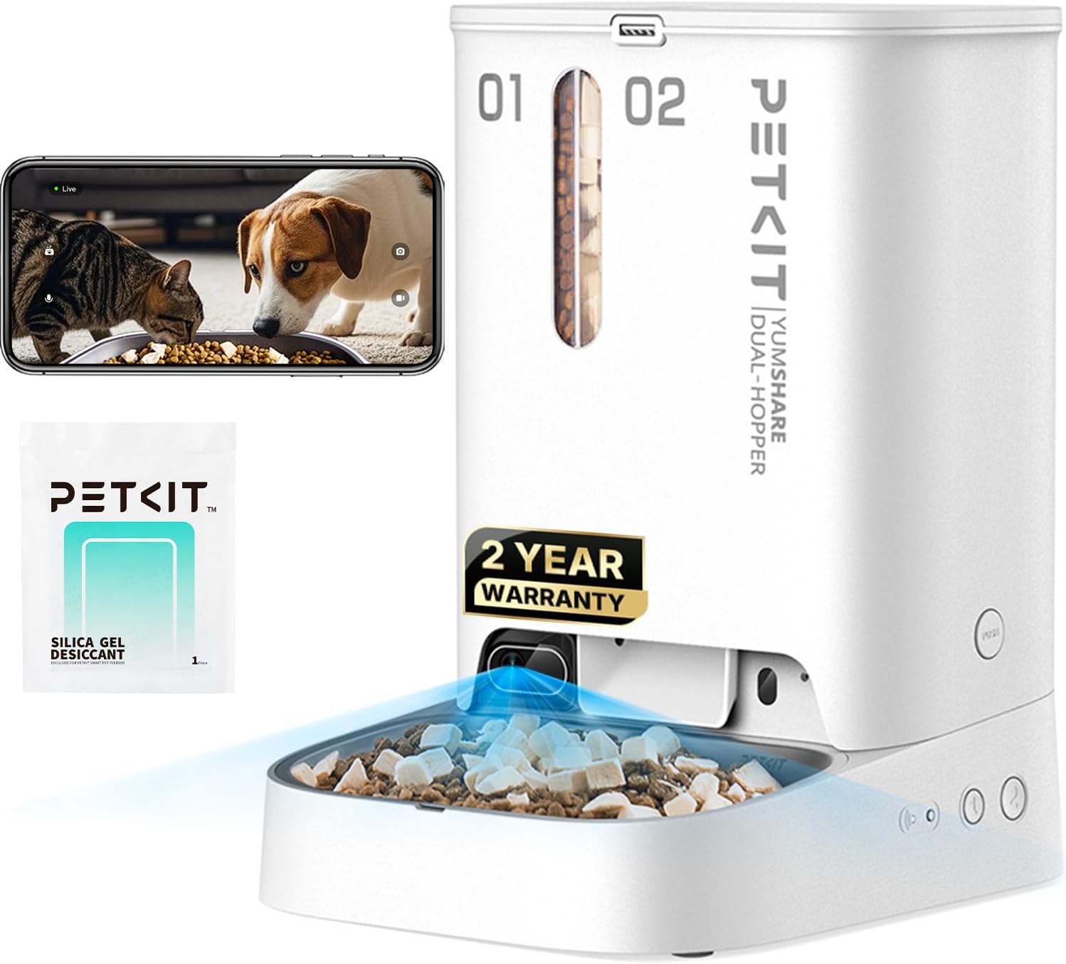 Detalle de PETKIT Automatic Cat Feeder with 5L Dual Hopper