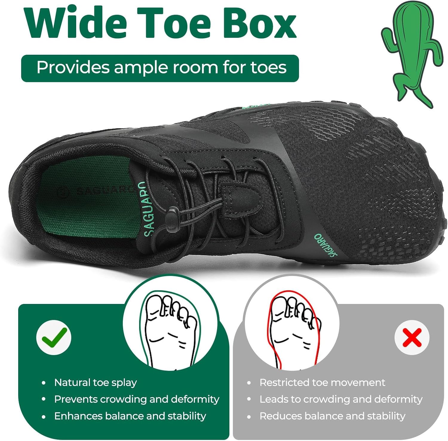 Thumbnail 2 de SAGUARO Barfußschuhe Unisex – Zehenschuhe für Herren, Damen und Trekking, schnelles An- und Ausziehen
