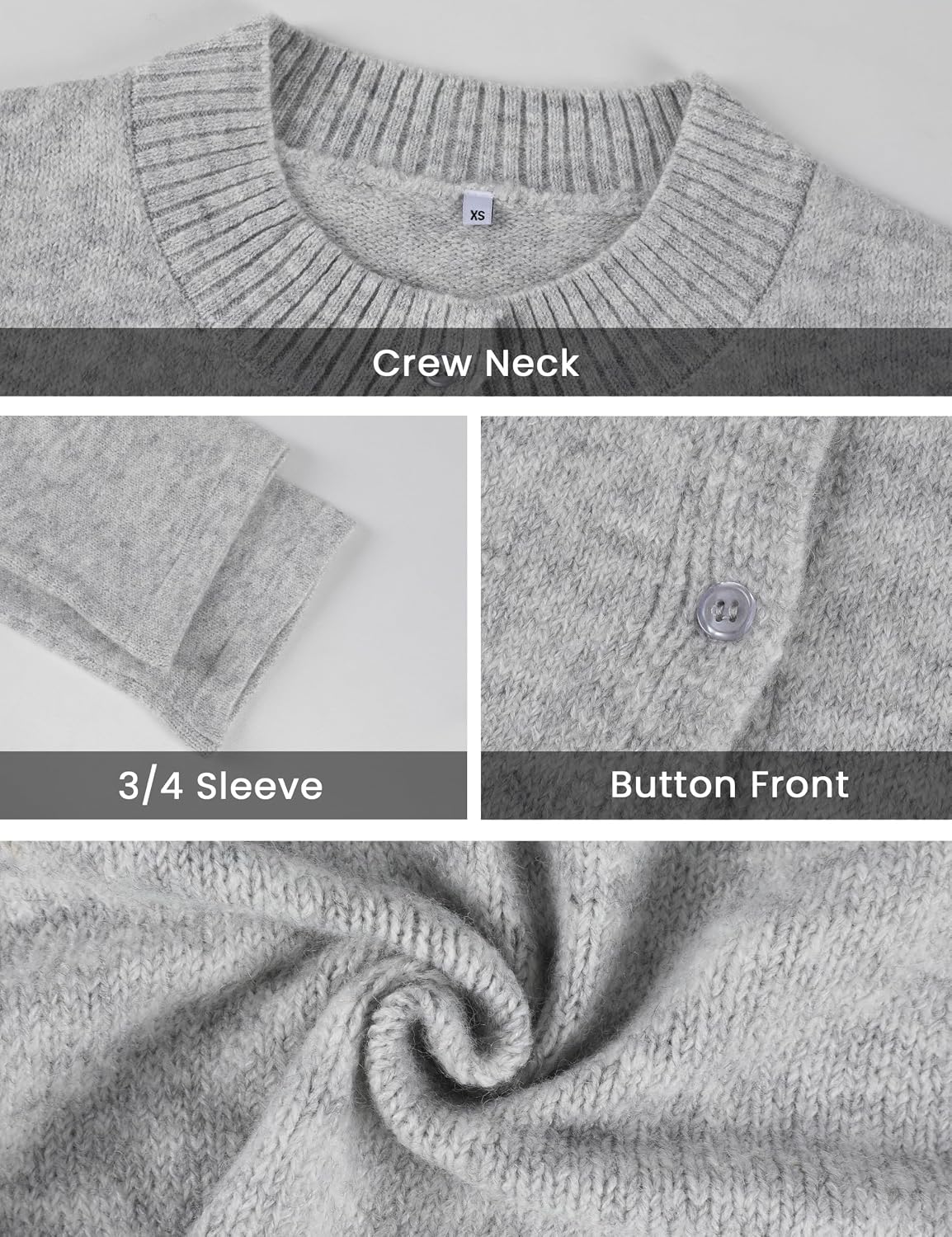 Detalle de Springrain Women's Lightweight Cropped Cardigan Sweater